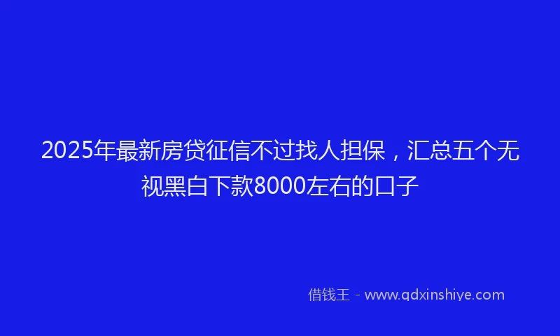 2025年最新房贷征信不过找人担保，汇总五个无视黑白下款8000左右的口子