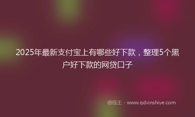 2025年最新支付宝上有哪些好下款，整理5个黑户好下款的网贷口子