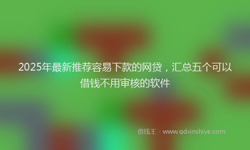 2025年最新推荐容易下款的网贷，汇总五个可以借钱不用审核的软件