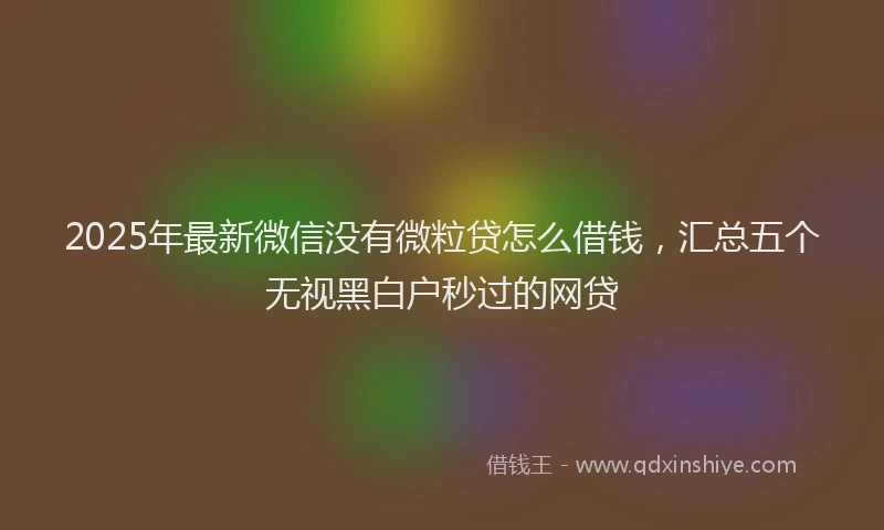 2025年最新微信没有微粒贷怎么借钱，汇总五个无视黑白户秒过的网贷