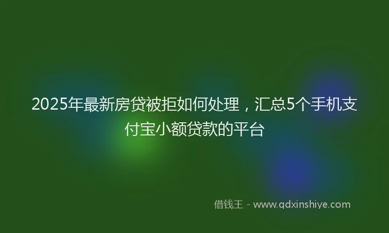 2025年最新房贷被拒如何处理，汇总5个手机支付宝小额贷款的平台