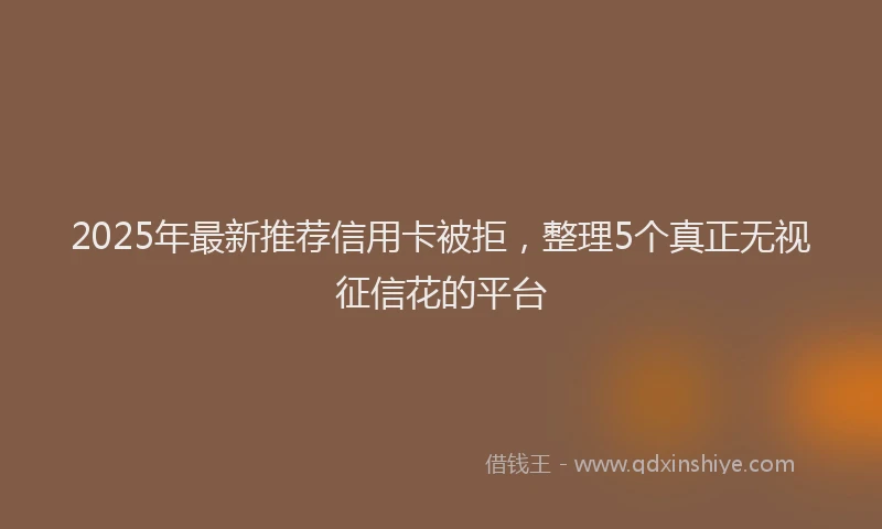 2025年最新推荐信用卡被拒，整理5个真正无视征信花的平台