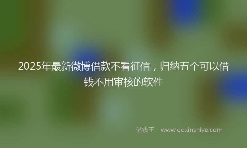 2025年最新微博借款不看征信，归纳五个可以借钱不用审核的软件