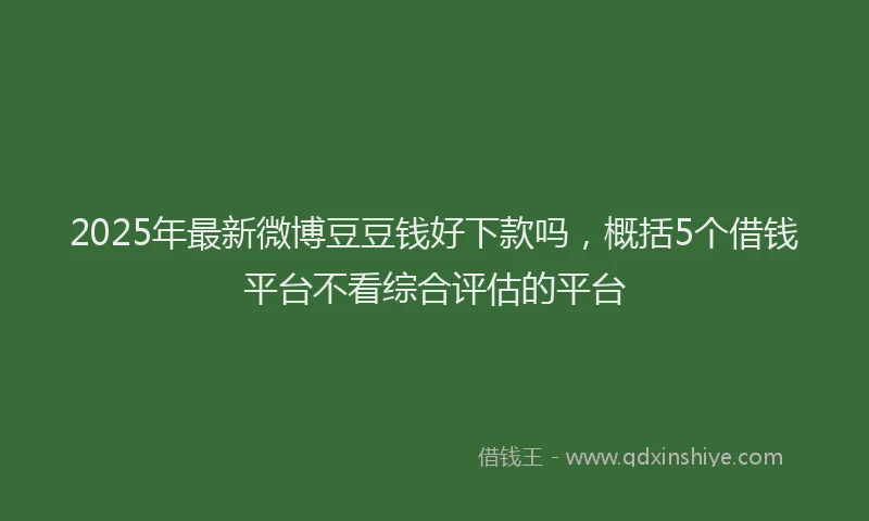 2025年最新微博豆豆钱好下款吗，概括5个借钱平台不看综合评估的平台