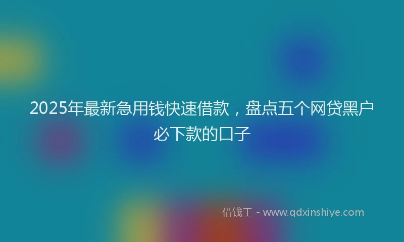 2025年最新急用钱快速借款，盘点五个网贷黑户必下款的口子