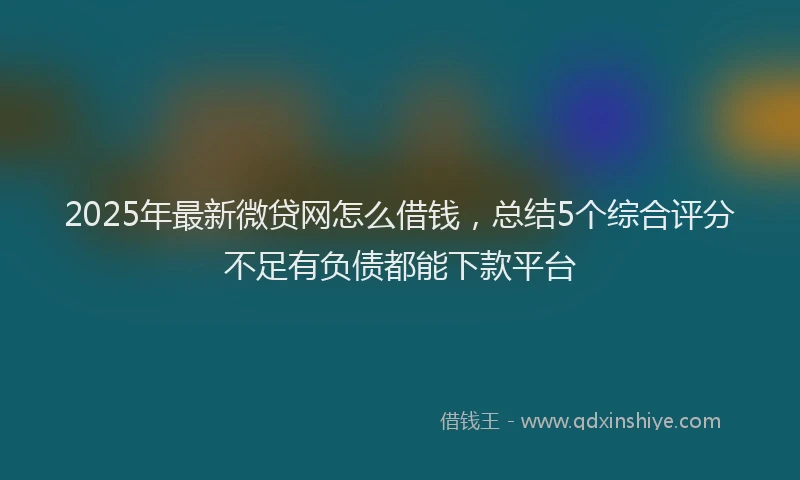 2025年最新微贷网怎么借钱，总结5个综合评分不足有负债都能下款平台