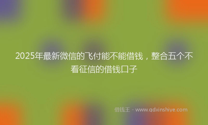2025年最新微信的飞付能不能借钱，整合五个不看征信的借钱口子