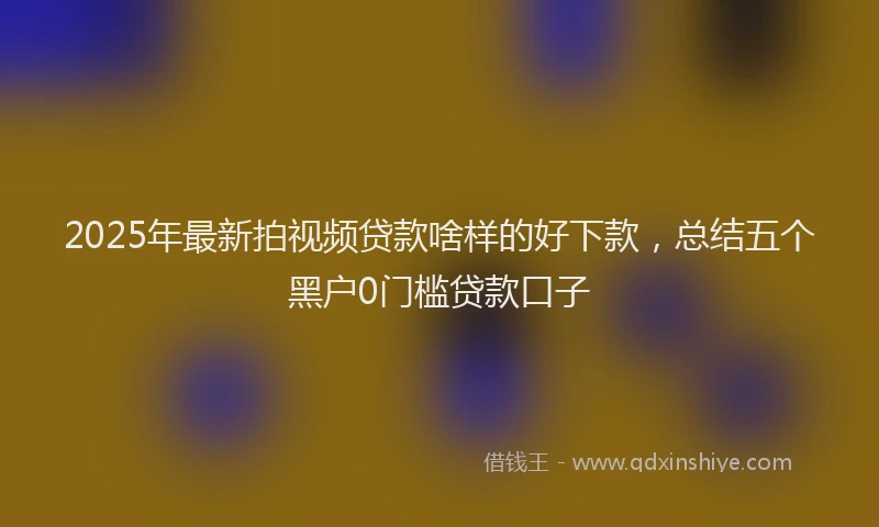 2025年最新拍视频贷款啥样的好下款，总结五个黑户0门槛贷款口子