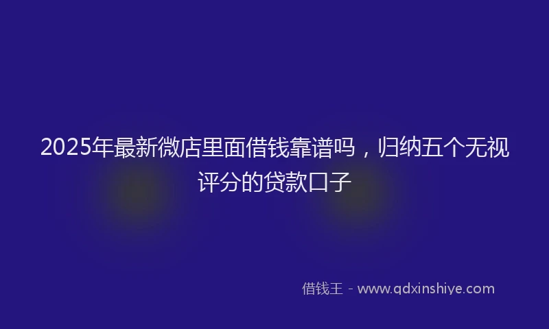 2025年最新微店里面借钱靠谱吗，归纳五个无视评分的贷款口子