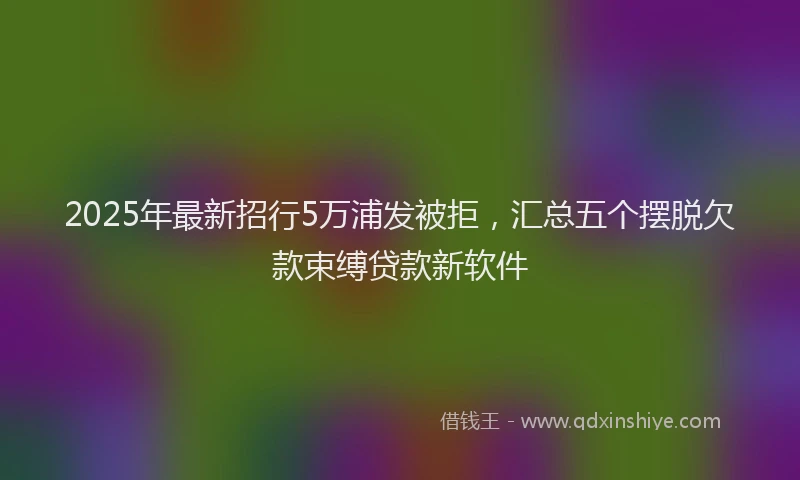 2025年最新招行5万浦发被拒，汇总五个摆脱欠款束缚贷款新软件