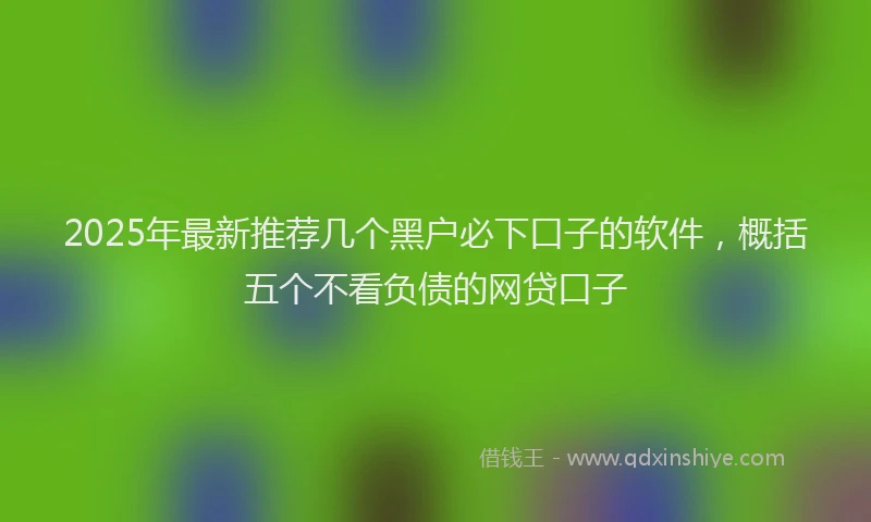 2025年最新推荐几个黑户必下口子的软件，概括五个不看负债的网贷口子