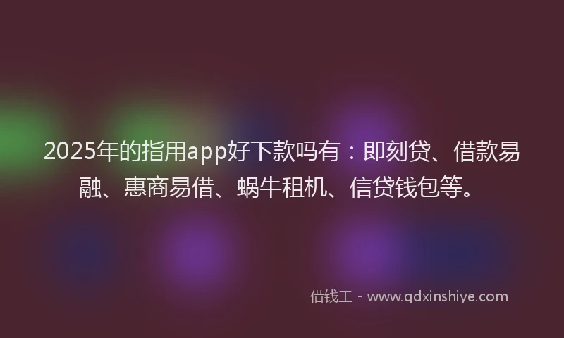 2025年的指用app好下款吗有：即刻贷、借款易融、惠商易借、蜗牛租机、信贷钱包等。