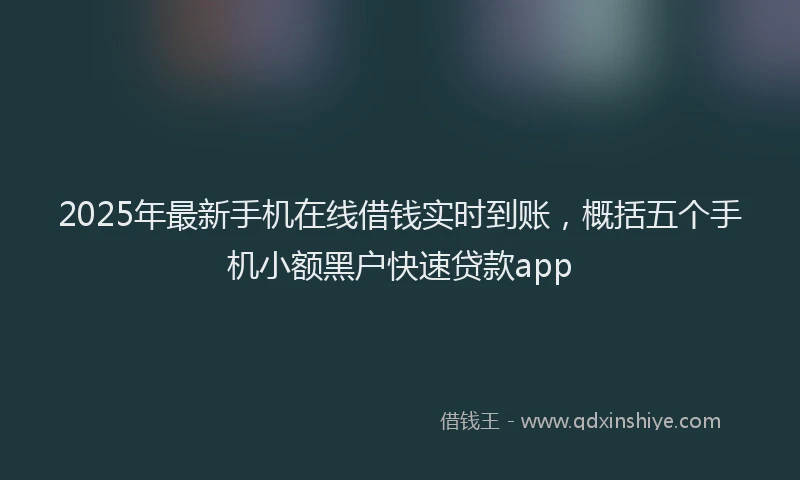 2025年最新手机在线借钱实时到账，概括五个手机小额黑户快速贷款app