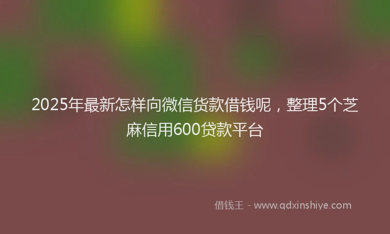 2025年最新怎样向微信货款借钱呢，整理5个芝麻信用600贷款平台