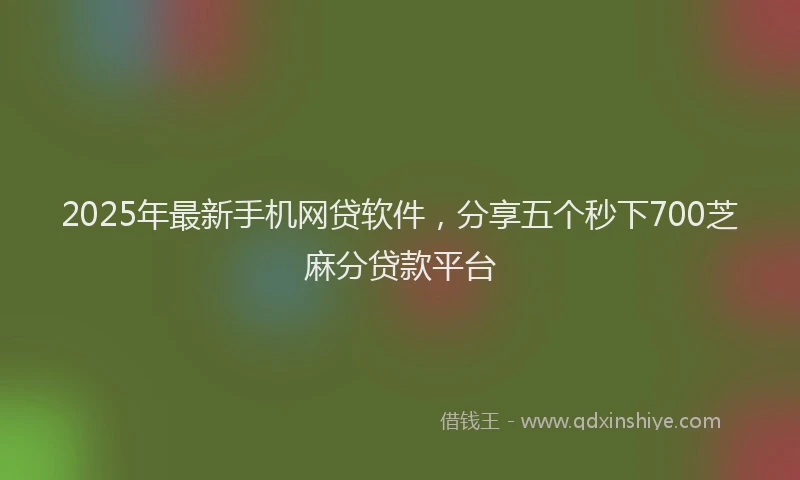 2025年最新手机网贷软件，分享五个秒下700芝麻分贷款平台