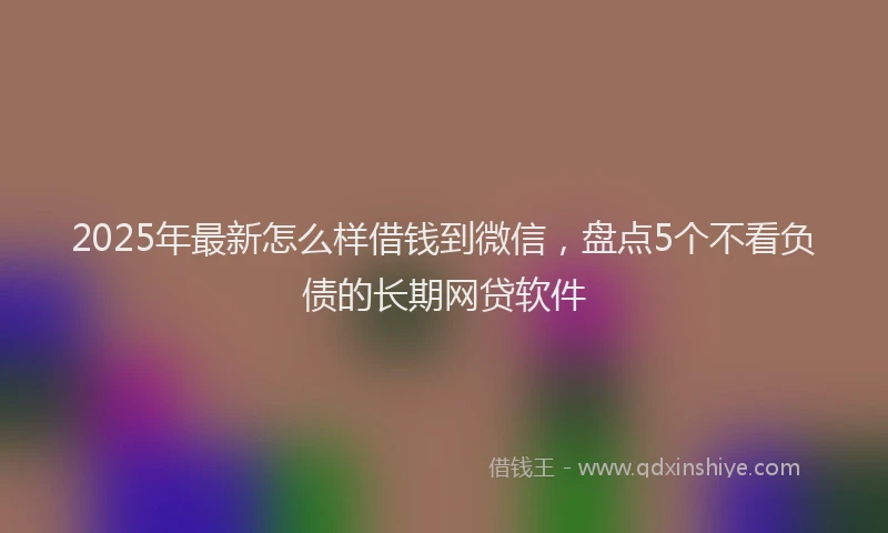 2025年最新怎么样借钱到微信，盘点5个不看负债的长期网贷软件