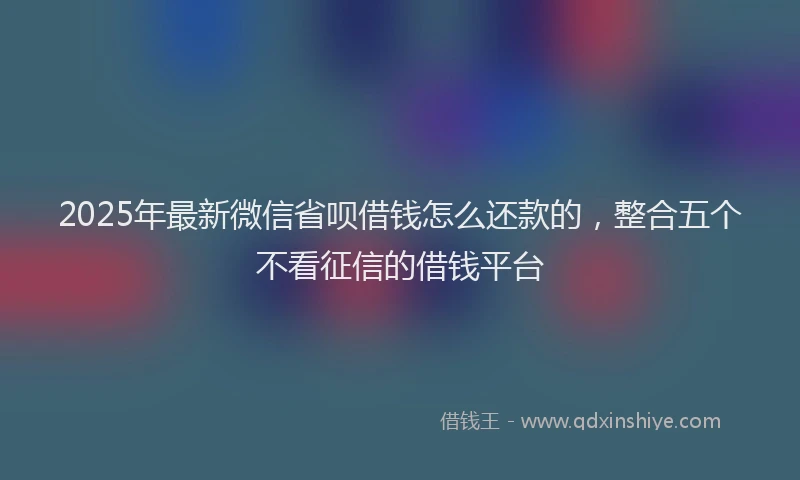 2025年最新微信省呗借钱怎么还款的，整合五个不看征信的借钱平台