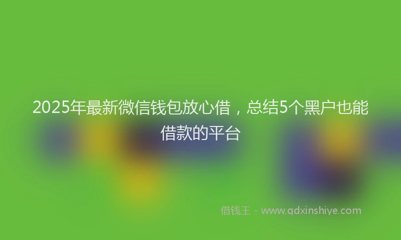 2025年最新微信钱包放心借，总结5个黑户也能借款的平台