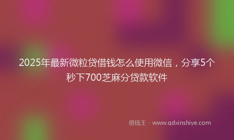 2025年最新微粒贷借钱怎么使用微信，分享5个秒下700芝麻分贷款软件