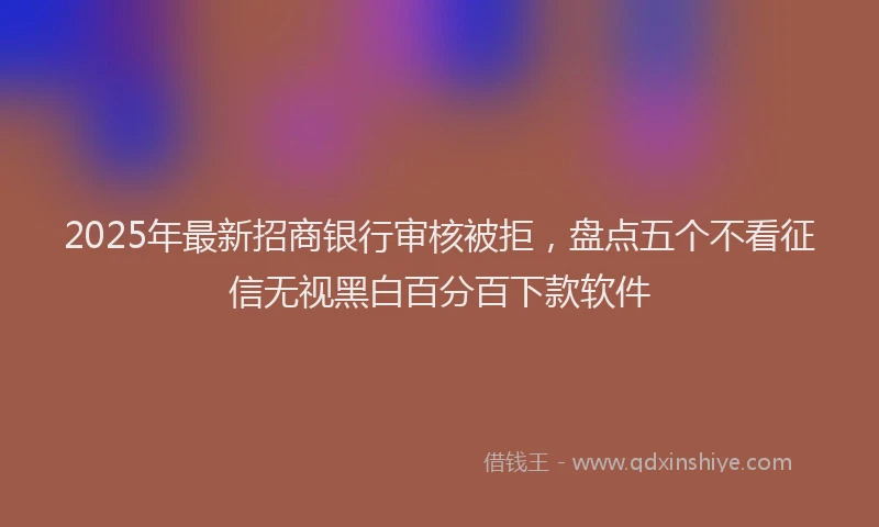 2025年最新招商银行审核被拒，盘点五个不看征信无视黑白百分百下款软件