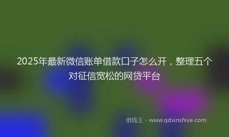 2025年最新微信账单借款口子怎么开，整理五个对征信宽松的网贷平台