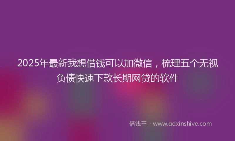 2025年最新我想借钱可以加微信，梳理五个无视负债快速下款长期网贷的软件