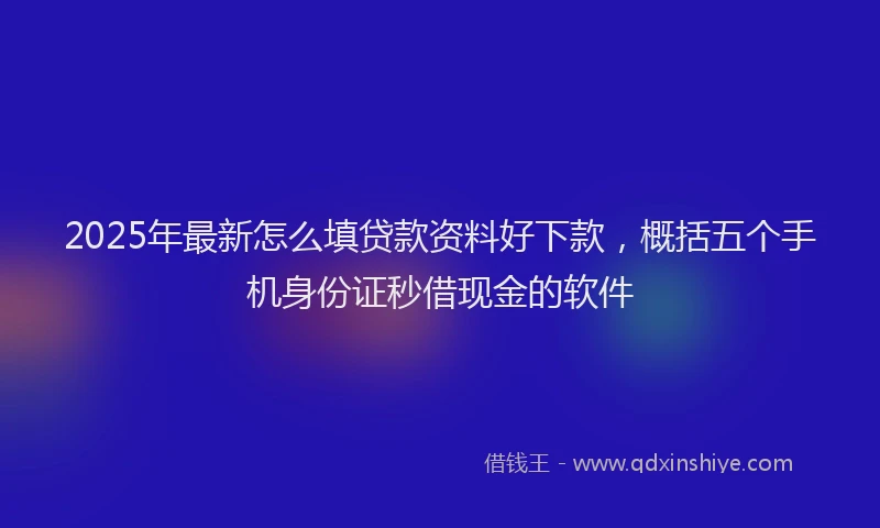 2025年最新怎么填贷款资料好下款，概括五个手机身份证秒借现金的软件