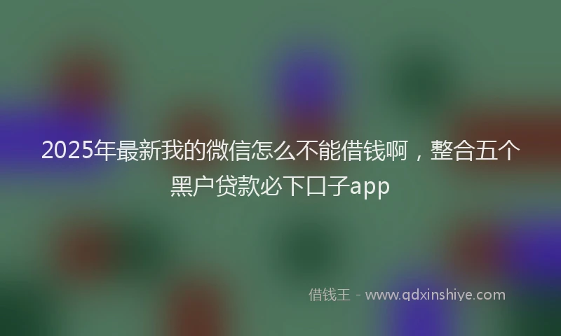 2025年最新我的微信怎么不能借钱啊，整合五个黑户贷款必下口子app