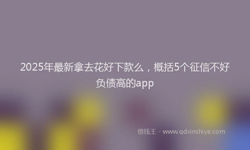 2025年最新拿去花好下款么，概括5个征信不好负债高的app