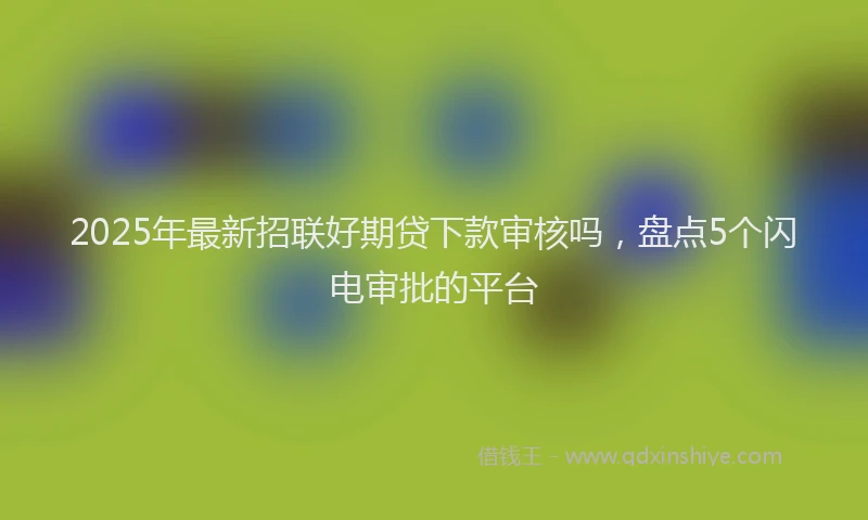 2025年最新招联好期贷下款审核吗，盘点5个闪电审批的平台