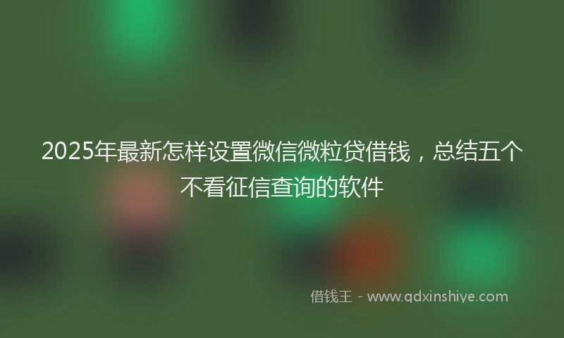 2025年最新怎样设置微信微粒贷借钱，总结五个不看征信查询的软件