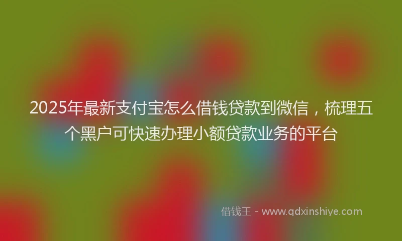 2025年最新支付宝怎么借钱贷款到微信，梳理五个黑户可快速办理小额贷款业务的平台