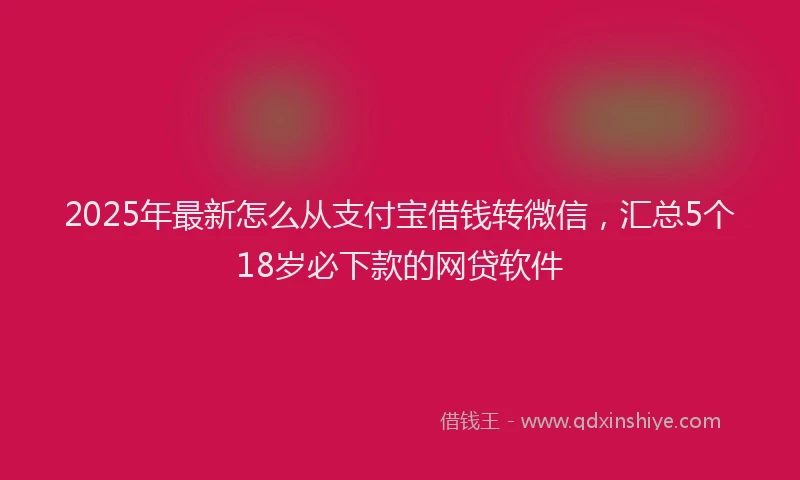 2025年最新怎么从支付宝借钱转微信，汇总5个18岁必下款的网贷软件