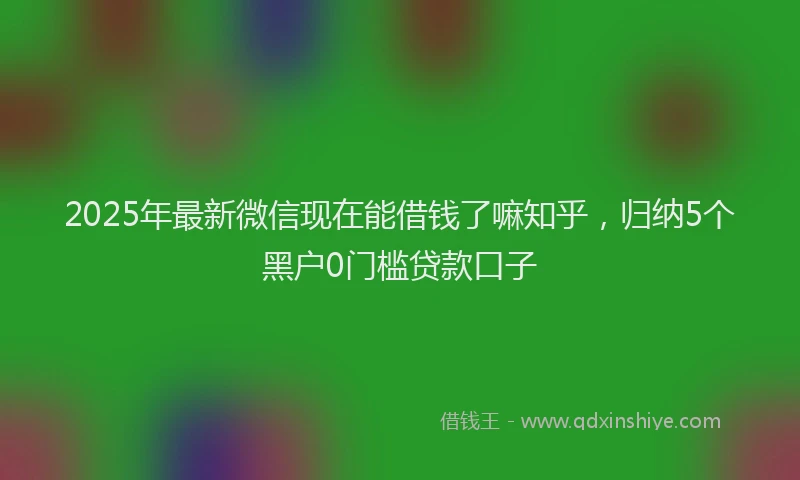 2025年最新微信现在能借钱了嘛知乎，归纳5个黑户0门槛贷款口子