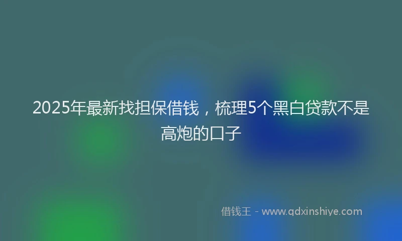 2025年最新找担保借钱，梳理5个黑白贷款不是高炮的口子