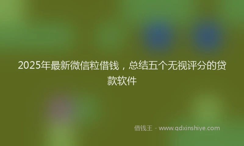 2025年最新微信粒借钱，总结五个无视评分的贷款软件