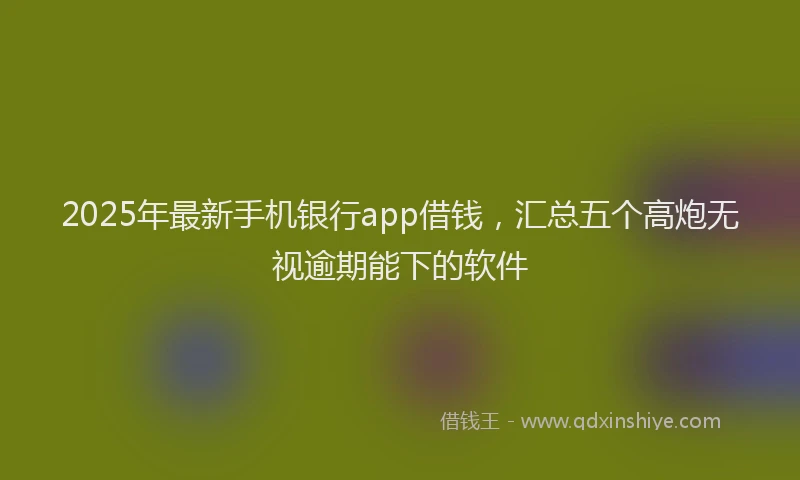 2025年最新手机银行app借钱，汇总五个高炮无视逾期能下的软件