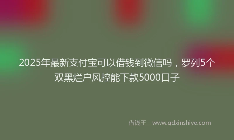2025年最新支付宝可以借钱到微信吗，罗列5个双黑烂户风控能下款5000口子