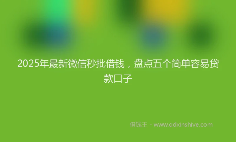 2025年最新微信秒批借钱，盘点五个简单容易贷款口子