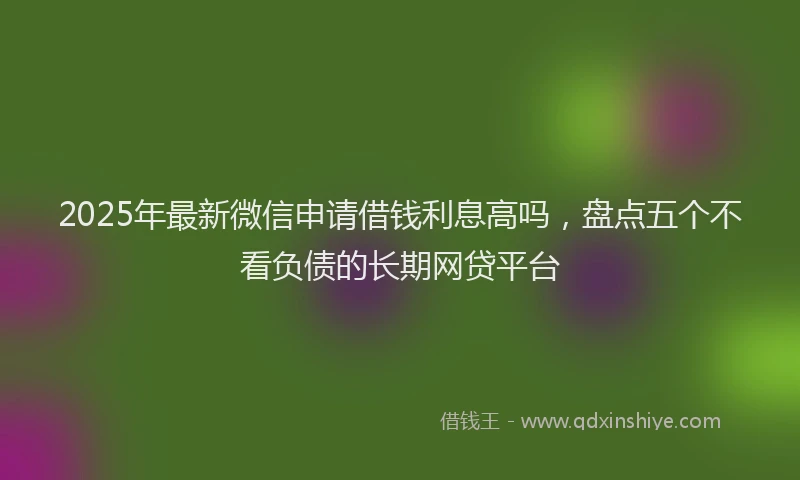 2025年最新微信申请借钱利息高吗，盘点五个不看负债的长期网贷平台