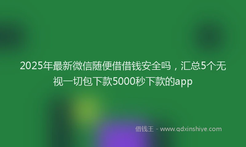 2025年最新微信随便借借钱安全吗，汇总5个无视一切包下款5000秒下款的app