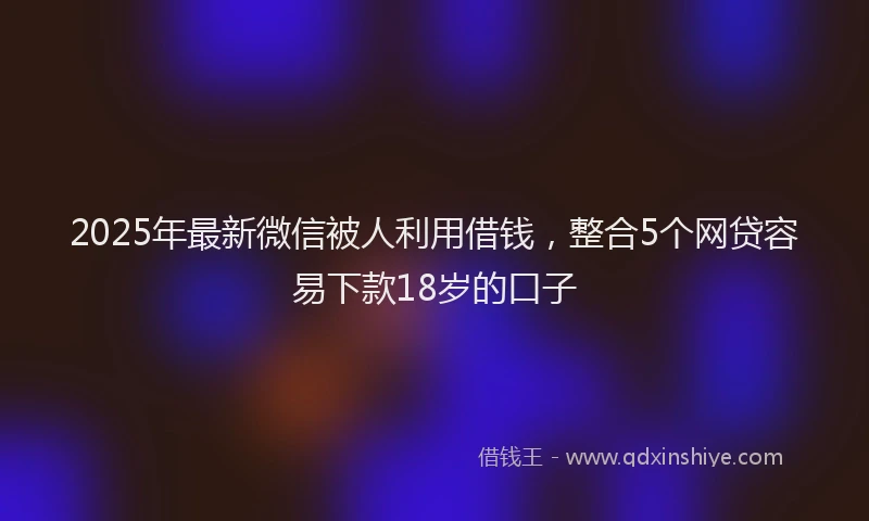 2025年最新微信被人利用借钱，整合5个网贷容易下款18岁的口子