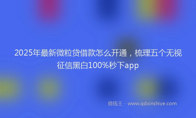 2025年最新微粒贷借款怎么开通，梳理五个无视征信黑白100%秒下app