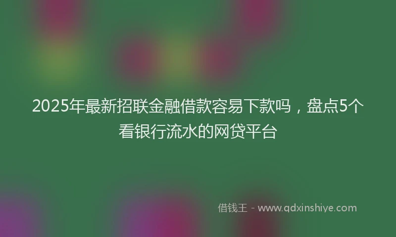 2025年最新招联金融借款容易下款吗，盘点5个看银行流水的网贷平台