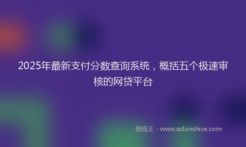 2025年最新支付分数查询系统，概括五个极速审核的网贷平台