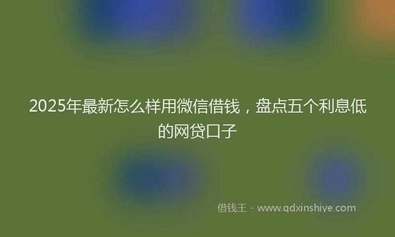 2025年最新怎么样用微信借钱，盘点五个利息低的网贷口子