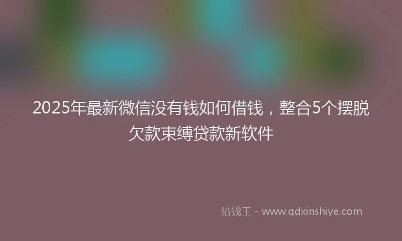 2025年最新微信没有钱如何借钱，整合5个摆脱欠款束缚贷款新软件