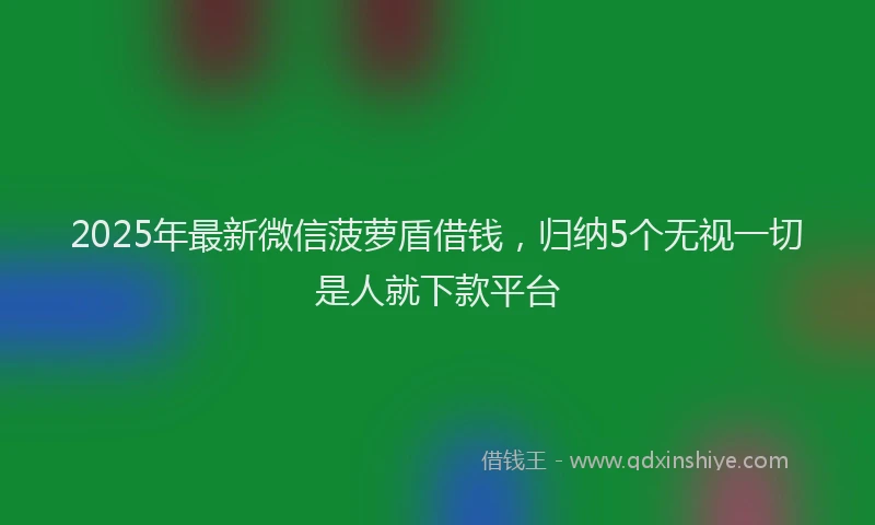 2025年最新微信菠萝盾借钱，归纳5个无视一切是人就下款平台