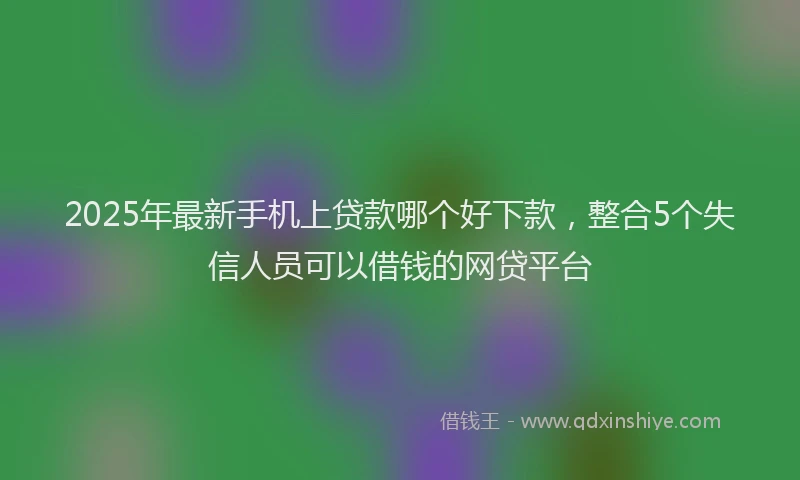 2025年最新手机上贷款哪个好下款，整合5个失信人员可以借钱的网贷平台