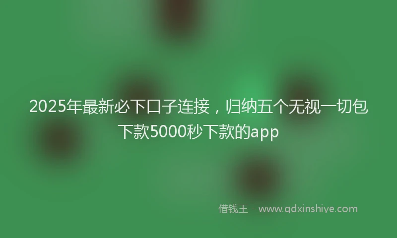 2025年最新必下口子连接，归纳五个无视一切包下款5000秒下款的app